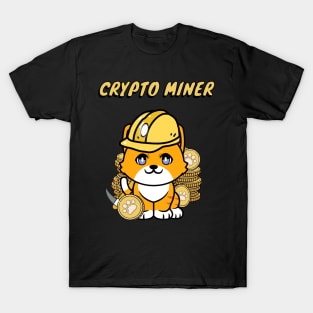Cute Orange Cat is a cryoto miner T-Shirt